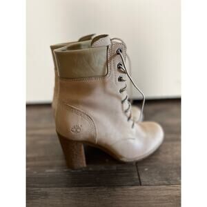 Timberland Earthkeepers 3” Heel Lace-Up Ankle Boots Brown Tan Nubuck Womens 7.5